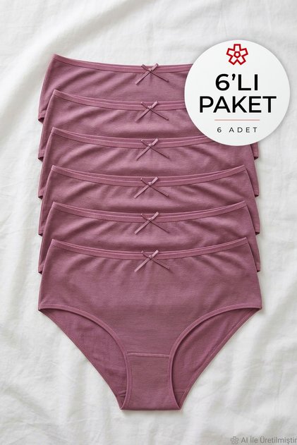Bambu Bato Women's High Waist Panties Dusty Rose 6-Pack