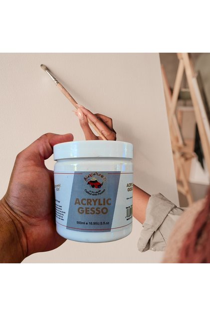 Primum Acrylic Gesso Base Primer Paint, 500ML, Superior Coverage, Canvas Prep, Mixable White Gesso Paint Artists, Fine Quality, Fast-Dry, Art Primer for Canvas & Crafts (White)