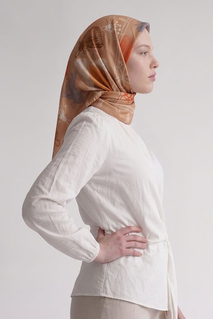 Rope Patterned Marvella Scarf Camel