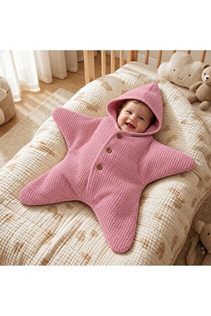 Baby Girl Hooded Star Shaped Sleeping Bag – 0_6 Months Baby Sleeping Bag