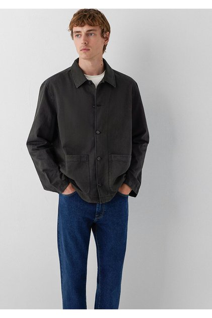 (Tencel™) Lyocell Karışımlı Kahverengi Gömlek Loose Fit / Bol Rahat Kesim 0212084-90892