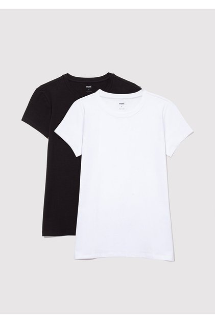 2 Pack White Women's Basic Undershirt Fitted / Fitted Cut 1611368 -620