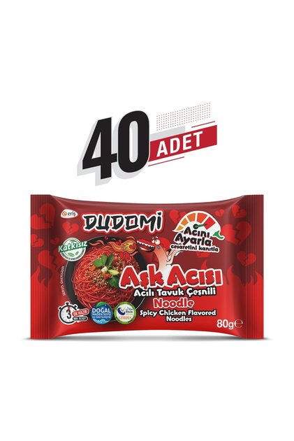 40’lı Aşk Acısı (Acılı Tavuk Çeşnili) Noodle Poşet 40x80 Gr.