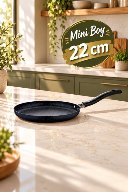 Gusto - 22 Cm Granit Gözleme ve Krep Tavası Yanmaz Yapışmaz Pankek Tavası