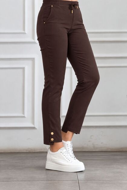 Elastic Waist Asymmetrical Trousers