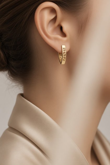 Style Pearl/Xuping Jewelry Labyrinth Pattern Earrings