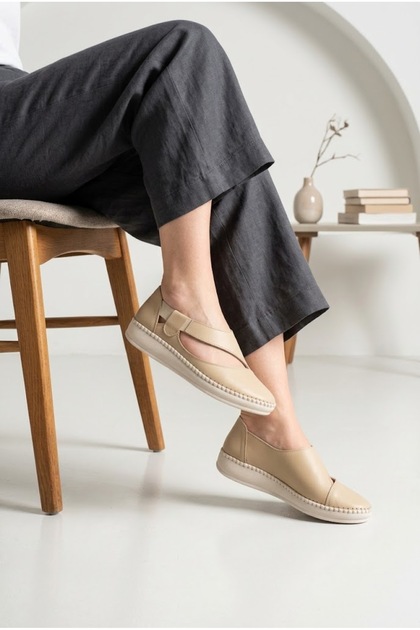 Ballerina Model Genuine Leather Shoes