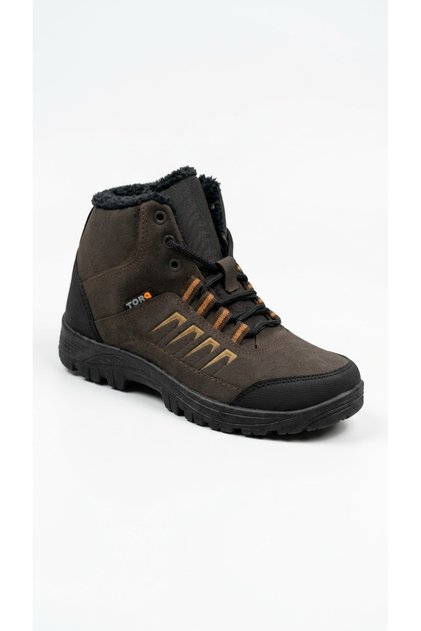 Men's Fur-Lined, Non-Slip Sole, Zippered, Lace-Up, Cold and Water Resistant Winter Boots