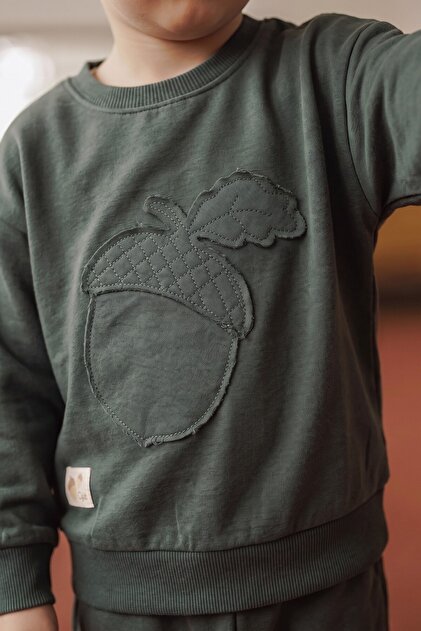 Thin Seasonal Sweatshirt 1-7 Years Khaki Green