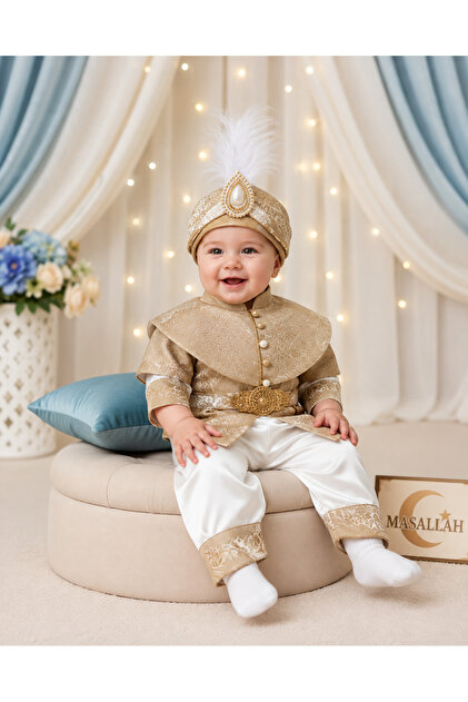 Baby Circumcision Ring Mevlüt Set with Gold Belt 6 Pieces