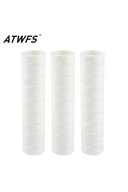 Water Purifier 3pcs x 10" String Wound Filter Cartridge 5micron PP Cotton Filter Sedmient Filter