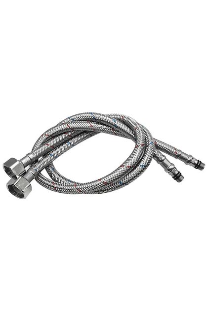 60CM 2 Pack 60cm Stainless Steel Hose G1/2 Hot and Cold Mixer Faucet Inlet Pipe Hose Bathroom Kitche