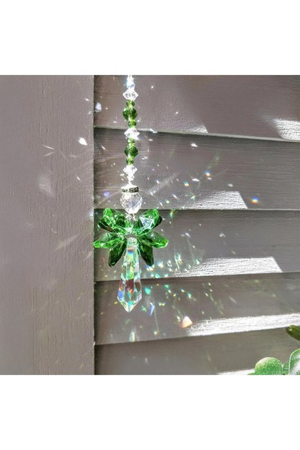 1pc Green 1pc Rainbow Guardian Angel Crystal Light Catcher can be used as a home/car decoration, po