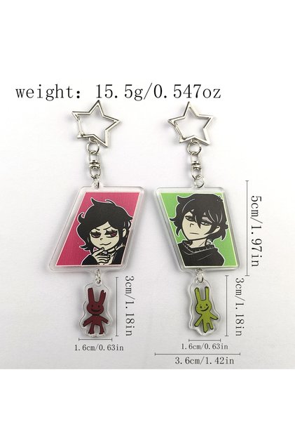 K742 Game The Coffin of Andy and Leyley Cosplay Key Chain Two-sided Keychain Acrylic Little Rabbit P