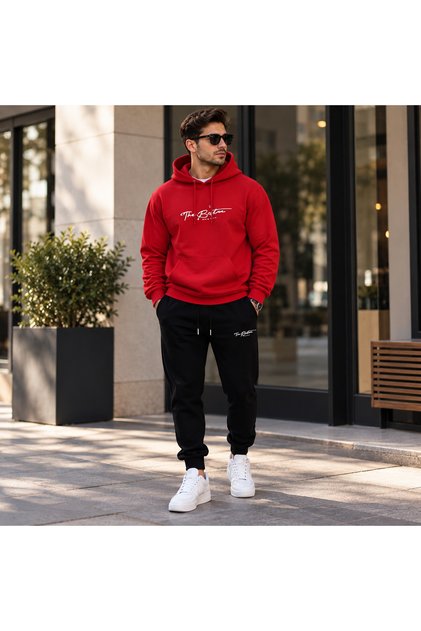 Boston Printed 3 Thread Hooded Bottom Top Set