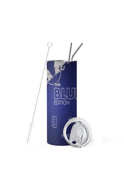501-600ml Blue -RB 20oz Coconut Berry Energy Drink Vacuum Tumbler Cup with Straw and Lid Stainless S