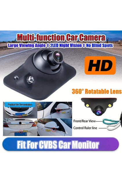 360° Rotating Car Multi-function Camera with Night Vision, 2LED, CCD, Backup Camera for CVBS Display