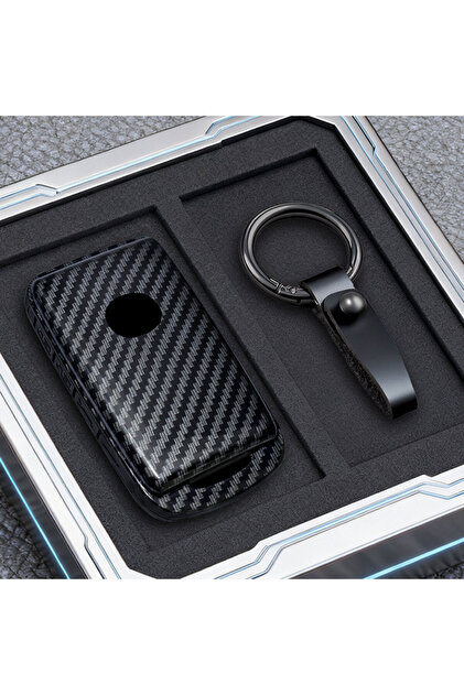 carbon keyring 4 Buttons ABS Car Key Cover Case Shell Fob Holder For Mazda 3 Alexa CX-30 CX30 CX5 CX