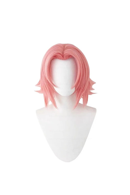 One Size Wig Anime Haruno Sakura Wig Short Pink Heat Resistant Girl Synthetic Hair Play Role Patry W