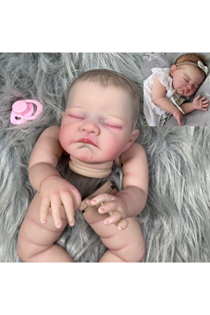 Painted Doll Kit 20inch Already Painted Reborn Doll Parts August Sleeping Baby 3D Painting with Visi