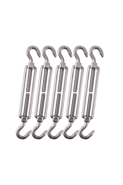 M4 CC 5Pcs Stainless Steel Hook and Eye Tensioners Rope Cable Tension Set Adjustable Garden M4 M5 M6
