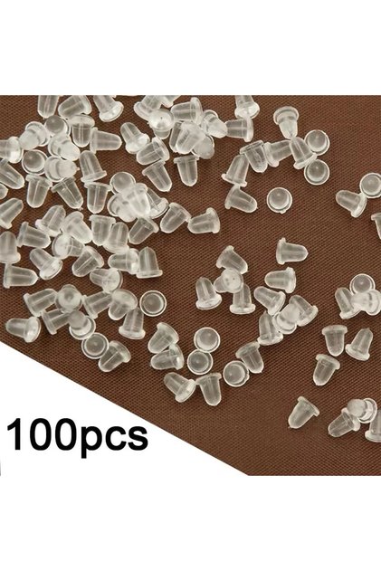 One Size White 100pcs/lot Plastic Ear Plugs Earring Back Diy Jewelry Accessories Plastic Ear Pluggin