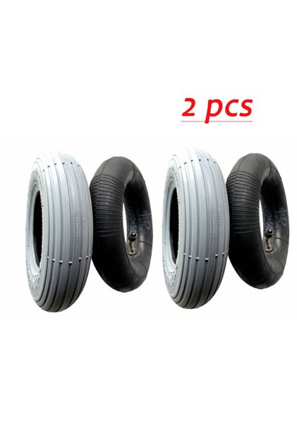 2 set 8-inch CST 200x50 Gray Outer Tire for Electric Wheelchair Front Wheel Inflatable Tire with 200