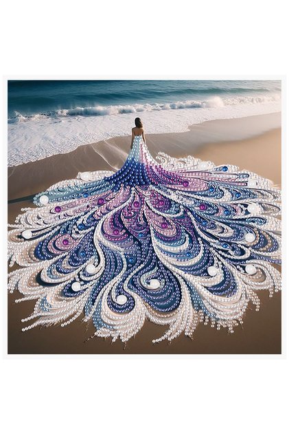 Beach woman Special Shape Diamond Art Kits for Beginners and Adults,DIY Beach woman Diamond Art Pain