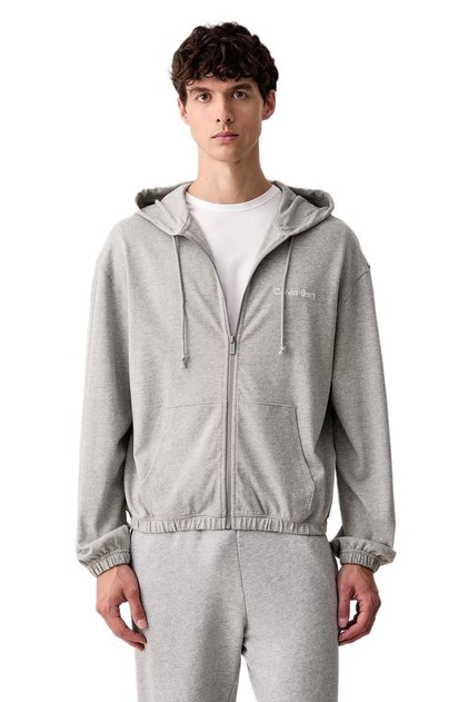Erkek Gri Kapüşonlu Sweatshirt LV00NM3073