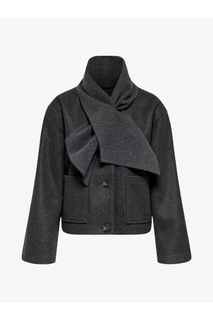 Onlcarrie Scarf Jacket Otw Women's Gray Jacket - 15382557