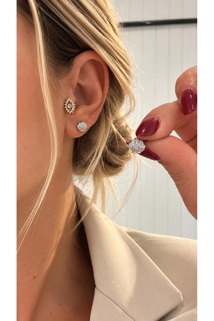 Oyster Sea Shell Model Zircon Stone Mini Xp Stainless Steel Earrings