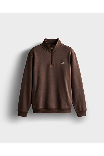 Fermuarlı Kahverengi Erkek Sweatshirt 6WM1010