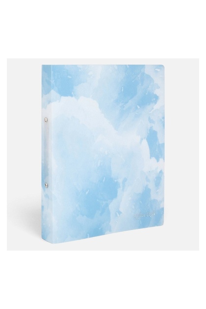 Biblioraft A4 2 Inele Bleu Marble Glitter 23,5x31cm, pentru arhivare si organizare documente