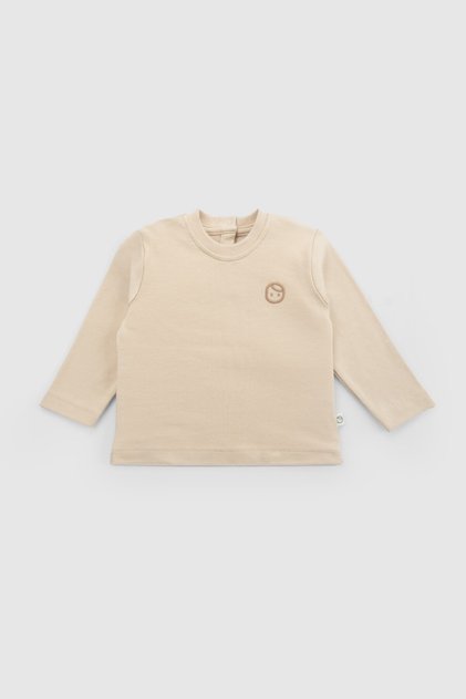 Organic Cotton Cream Long Sleeve Baby T-Shirt