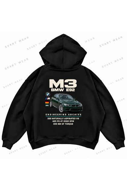 Bmw M3 E92 Front and Back Printed Oversize Boxy Hoodie