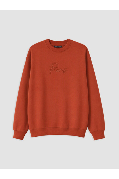Orange Oversize Women's Thick Sweatshirt Tunic