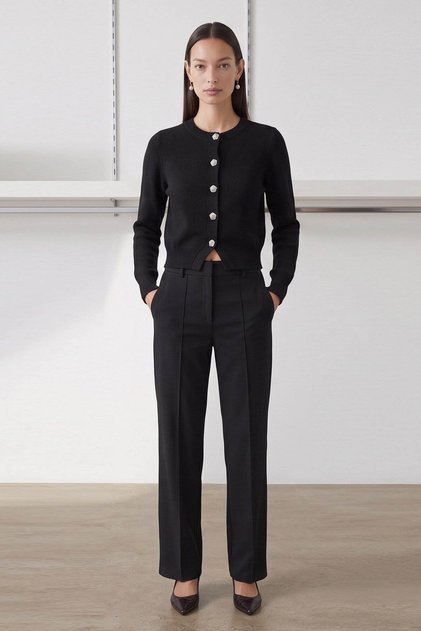 Button Detailed Black Women's Cardigan 26K0112K1
