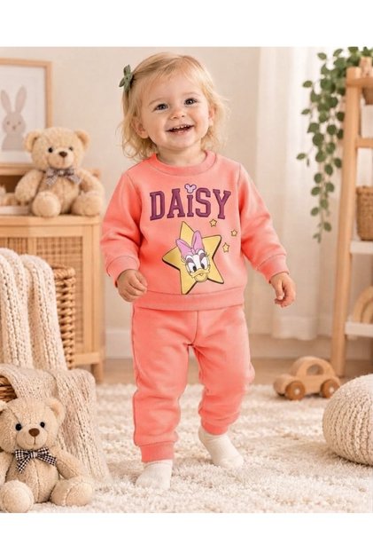 Baby Girl Cotton Printed 2-Piece Winter Set