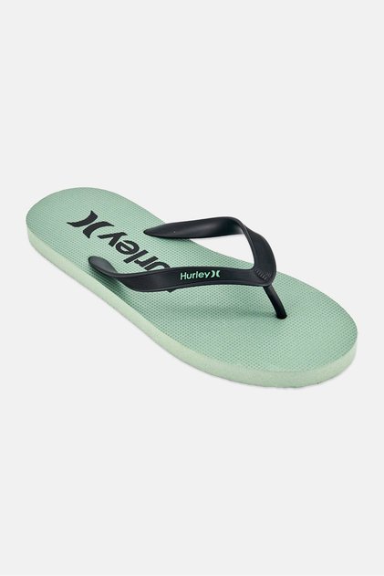 Men Slip On Brand Logo Slippers, Sage Green
