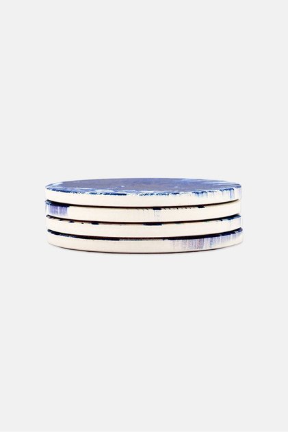 4 Pieces Ink Wash Coasters Set, Multicolor