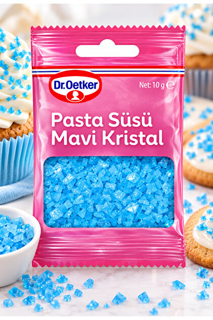 TATLILARIN YILDIZI 💙 Mavi Kristal Pasta Süsü 10 G – Işıltılı Pasta & Cupcake Süsü