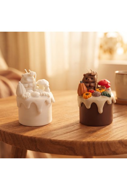 Tatlı Ayıcıklı Pasta Modeli PLA Silikon Kalıp Yapımı İçin 3D Baskı Master Model Mum