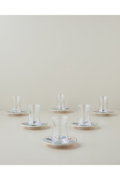 Poetic Garden Seramik 12 Parça 6 Kişilik Çay Seti 170 ml Renkli