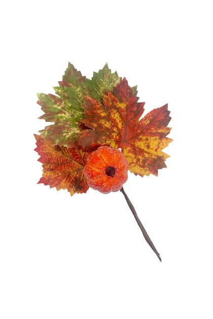 GINNY Ramură decorativă de toamnă, Portocaliu/Verde, 20 cm