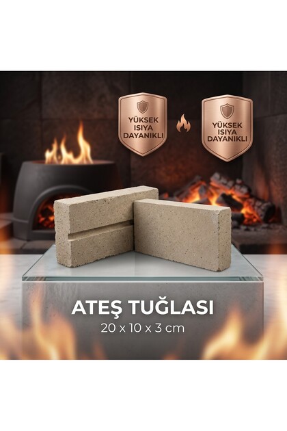 Ateş Tuğlası 20 X 10 X 3 cm (5 adet)