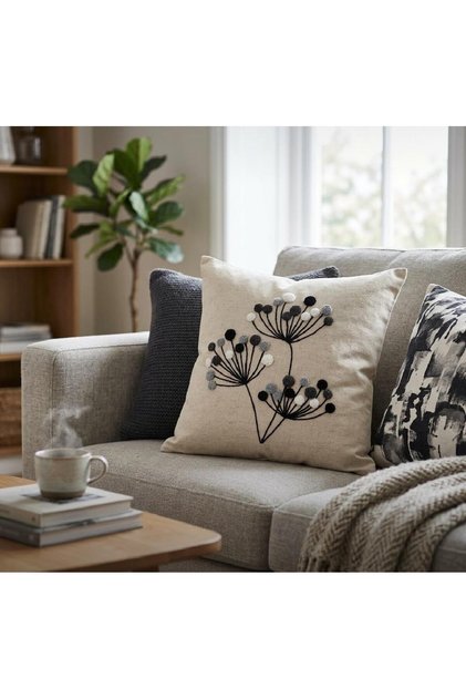 Punch Throw Pillow Cover,Embroidered Throw Pillow,Decorative Pillow Cover,2-Piece Throw Pillow Set, Bohemian Throw Pillow Cover.