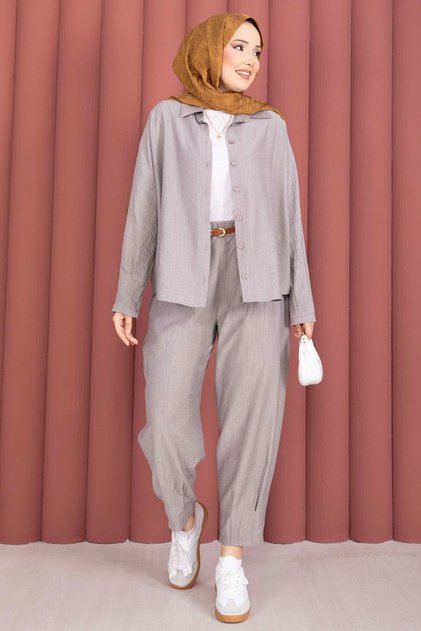 Comfortable Fit Shalwar Trouser Suit Dark Stone