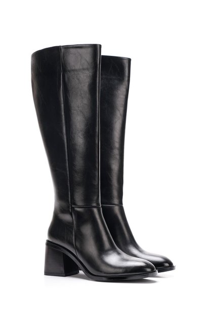 Women's Pointed Toe Thin Heeled Below-The-Knee Boots Stylish and Elegant Design