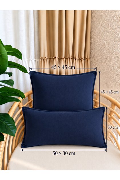Pearl Velvet Textured Navy Blue Throw Pillow Cover 1 Piece