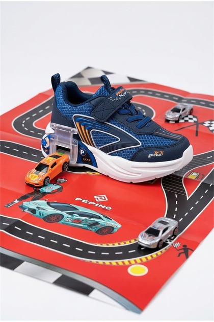 Orthopedic Velcro Boys' Sneaker Sports Shoes with Garage and Toy Car